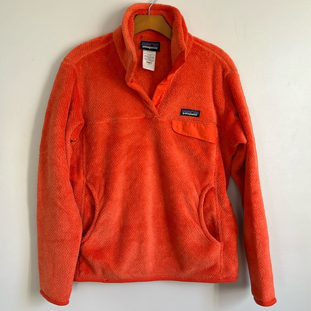 Women’s Patagonia Orange Re-tool fleece pullover size M